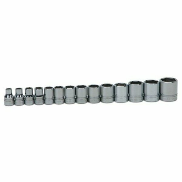 Williams Socket Set, 14 Pieces, 1/2 Inch Dr, Shallow, 1/2 Inch Size JHWWSS-14HRC